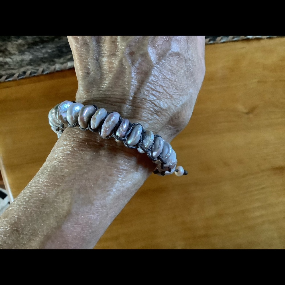 Melissa Dudley Hand Wrapped Coin Pearl Bracelet